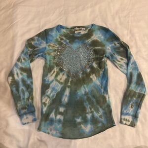 Lemon Blue and Green Tie-Dye Long Sleeve Shirt